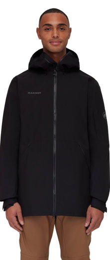 Mammut Regenjacke Seon Pac Hardshell mit Kapuze 2024 (wasser- und winddicht) schwarz Herren