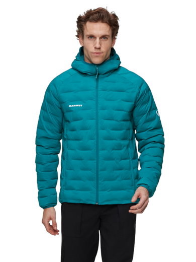 Mammut Isolations-Winterjacke Sander Insulated Hooded (wärmend dank Kunstfaserfüllung) tealblau Herren