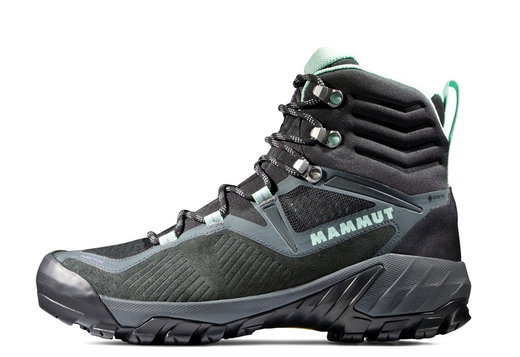 Mammut Buty trekkingowe Sapuen High GTX (Skóra zamszowa, wodoodporne) stalowoszary/miętowy Damskie