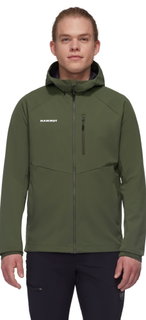 Mammut Ganzjahres-Softshelljacke Ultimate Comfort SO Hooded (winddicht) dunkelgrün Herren
