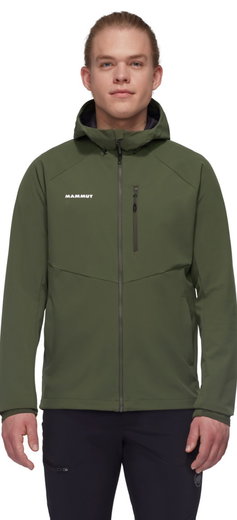 Mammut Ganzjahres-Softshelljacke Ultimate Comfort SO Hooded (winddicht) dunkelgrün Herren