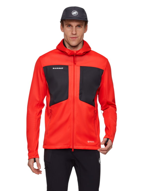 Mammut Ganzjahres-Softshelljacke Ultimate VIII SO Hooded (3-Lagen, winddicht) rot/schwarz Herren