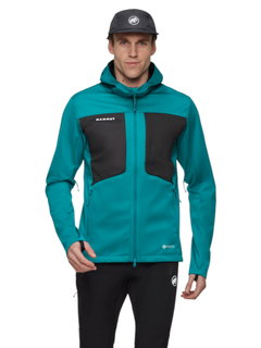 Mammut Ganzjahres-Softshelljacke Ultimate VIII SO Hooded (3-Lagen, winddicht) tealblau/schwarz Herren