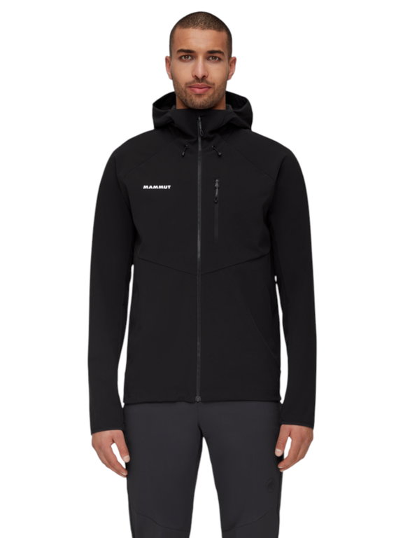 Mammut Softshell Hiking Jacket Ultimate Comfort SO Hooded (4-Way Stretch, Windproof) Black Men's