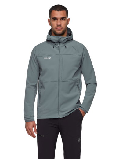 Mammut Softshell-Wanderjacke Ultimate Comfort SO Hooded (4‑Wege-Stretch, winddicht) grau Herren