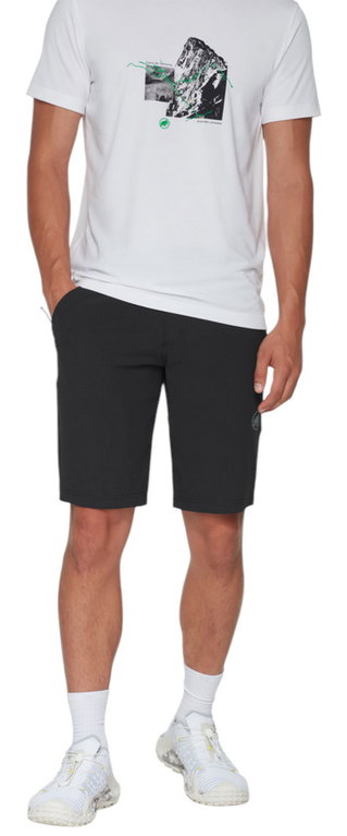 Spodnie wędrówkowe Mammut Wanderhose Hiking V Short (ochrona UV, 4-kierunkowy stretch) krótkie czarne męskie