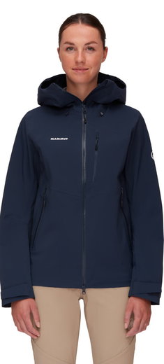 Mammut Wanderjacke Alto Guide Hardshell Hooded (atmungsaktiv, wasserdicht, PFC-frei) marineblau Damen