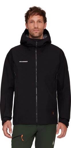 Mammut Ganzjahres-Wanderjacke Crater IV Hardshell Hooded (3-Lagen, wasserdicht, strapazierfähig) schwarz Herren