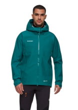 Mammut All-Season Hiking Jacket Crater IV Hardshell Hooded (3-Layer, Waterproof, Durable) teal green Men's