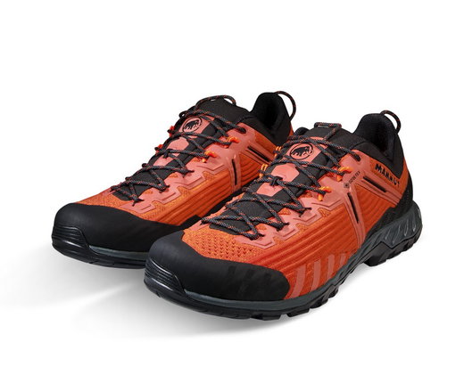Mammut Wanderschuhe Alnasca Knit III Low GTX (Zustieg, atmungsaktiv, wasserdicht) schwarz/rot Herren