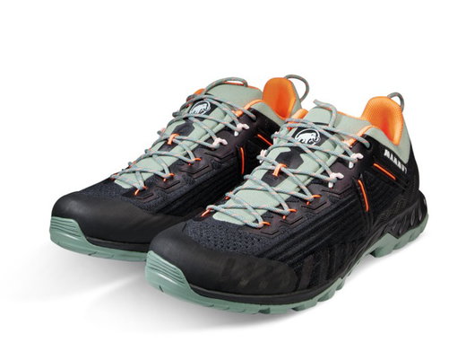 Mammut Wanderschuhe Alnasca Knit III Low (Zustieg, atmungsaktiv) schwarz/jadegrün Herren