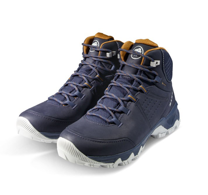 Mammut Hiking Shoes Nova Mid IV GTX (All-Terrain, Nubuck Leather, Waterproof) navy blue/brown Ladies