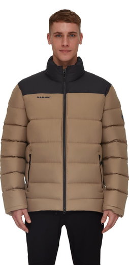 Mammut Winter-Daunenjacke Whitehorn Insulated (wind- und wasserabweisend) sandbraun/schwarz Herren