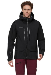 Mammut Hardshell-Alpinjacke Crater Pro HS Hooded (Bergsteigen, wasserdicht, winddicht) schwarz Herren