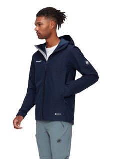 Mammut Hardshell Hiking Jacket Treeline HS Hooded (2-layer, waterproof, windproof) navy blue men's