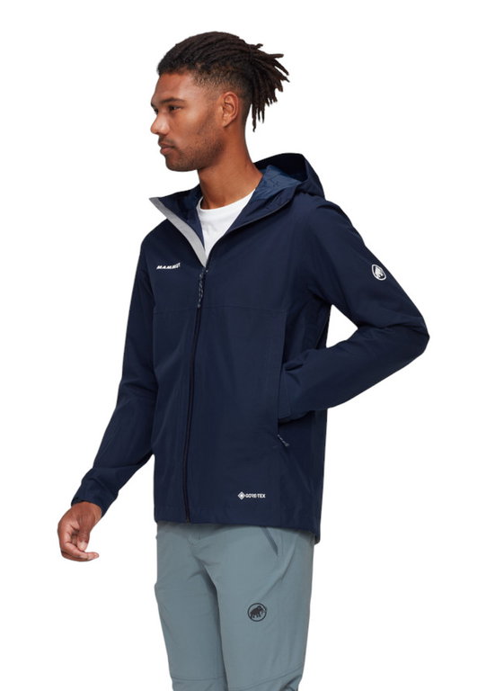 Mammut Hardshell Hiking Jacket Treeline HS Hooded (2-layer, waterproof, windproof) navy blue men's