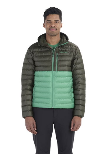 Marmot Winter Down Jacket Highlander Hoody Dark Green/Green Men's