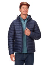 Marmot Zimowa Kurtka Puchowa Highlander Hoody granatowa Męska