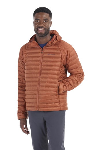 Kurtka puchowa Marmot Hype Down Hoody (wiatroszczelna) brązowa męska