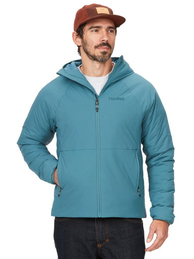 Marmot Isolationsjacke Novus Hoody (atmungsaktiv, wasserabweisend, PFC-frei) blau Herren