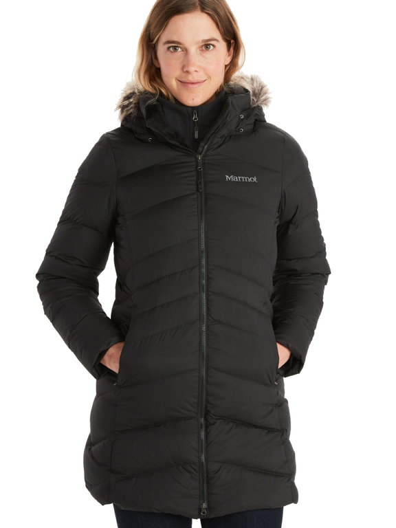 Marmot Wintermantel Montreal Coat (Daunenfüllung, Fleece-Fütter, robust, wasserabweisend) schwarz Damen