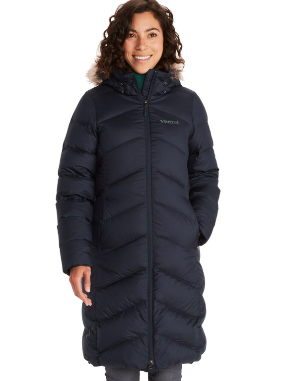 Marmot Wintermantel Montreaux Coat (Daunenfüllung, abnehmbare Kapuze, wasserabweisend) navyblau Damen