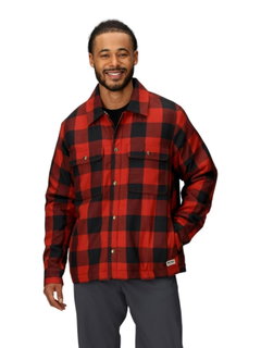Marmot Ridgefield Sherpa Flannel Shirt Jacket (Cotton, warm) red/black men's