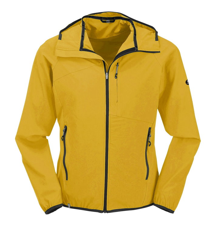 Maul Funktionsjacke Alpelhorn II - sportliche Stretchjacke mit Kapuze, atmungsaktiv, wasserabweisend - gelb Herren