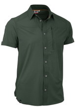 Mouth Short Sleeve Shirt Veniv 4XT (elastic, breathable, sporty cut) dark green men's