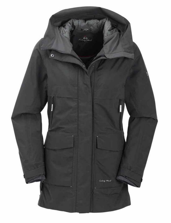 Maul Winter-Funktionsparka Tyra Megatex mit Kapuze (wasserdicht, winddicht, atmungsaktiv) dunkelgrau Damen