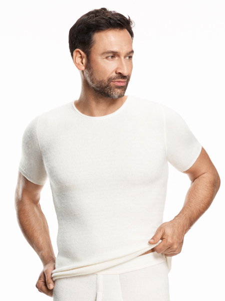 Medima Unterwäsche Shirt Kurzarm (100% Angora) weiss Herren (Gr. M-L)