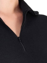 Medima Langarmshirt mit Half-Zip (20% Angora Sport) schwarz Damen (Gr. S-L)