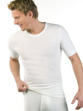 Medima Underwear Tshirt 1/4 Arm (Angora/Cotton) short sleeve white Men (Size M-L)