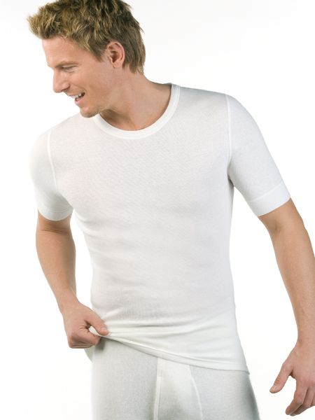 Medima Unterwäsche Tshirt 1/4 Arm (Angora/Baumwolle) kurzarm weiss Herren (Gr. M-L)