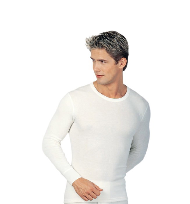Medima Unterwäsche Langarmshirt Hemd (Angora und Baumwolle) weiss Herren (Gr. S-L)