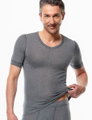 Medima Unterwäsche Tshirt V-Ausschnitt (Kaschmir/Seide) Kurzarm grau Herren (Gr. M-L)