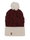 Medima Winter hat with pom pom - Merino wool, ribbed structure, cuff - burgundy/red - 1 piece
