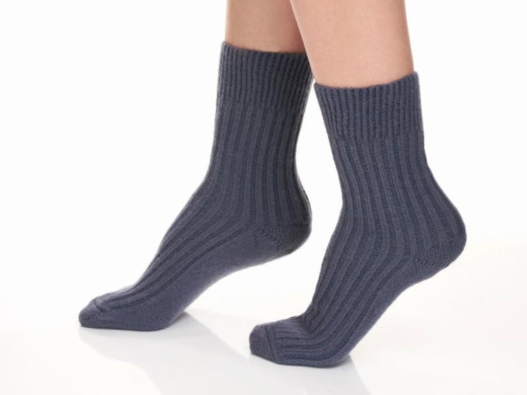 Medima Wollsocke Kuscheldinger ABS jeansblau Damem - 1 Paar