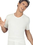 Medima Unterwäsche Tshirt (40% Angora und Wolle) kurzarm weiss Herren (Gr. M-L)