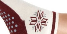 Medima Tagessocke Überdinger (Wolle, Motiv Stern) weiss/bordeaux Damem - 1 Paar