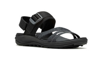 Merrell Sandal District 4 Backstrap (made from full-grain leather) black ladies