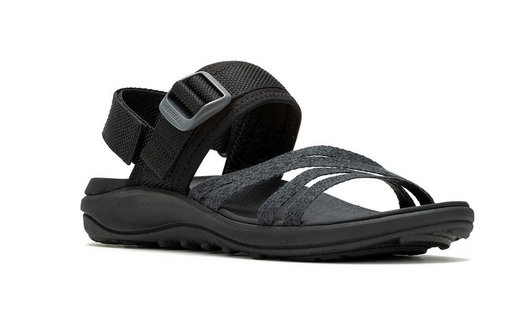 Merrell Sandały District 4 Backstrap (ze skóry licowej) czarne Damskie