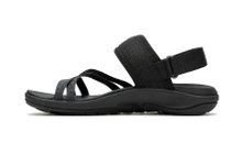 Merrell Sandale District 4 Backstrap (aus Vollnarbenleder) schwarz Damen