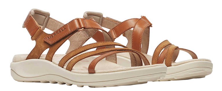 Merrell Sandale Harbor Backstrap (Vollnarbenleder) braun/beige Damen