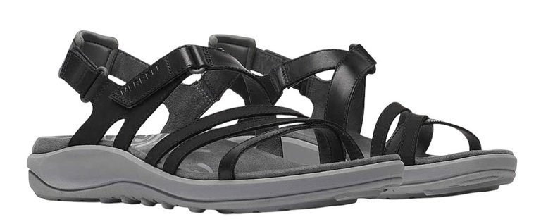 Merrell Sandale Harbor Backstrap (Vollnarbenleder) schwarz Damen