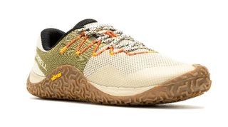 Merrell Minimal Running Shoes Trail Glove 7 oyster white/green Men
