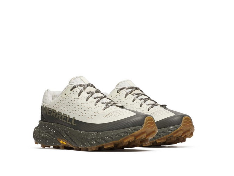 Merrell Trail-Laufschuhe Agility Peak 5 (angenehmer Tragekomfort, Rock Plate) beige/belugagrün Herren