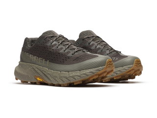 Merrell Trail-Laufschuhe Agility Peak 5 GTX (wasserdicht, Rock Plate) dunkelgrün/beluga Herren