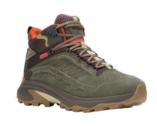Merrell Wanderschuhe Moab Speed 2 Leather MID WP (Nubukleder, wasserdicht) olivegrün Herren