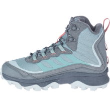 Merrell Wanderschuhe Moab Speed Thermo Mid WP (Vollnarbenleder, wasserdicht) blau/grau Damen